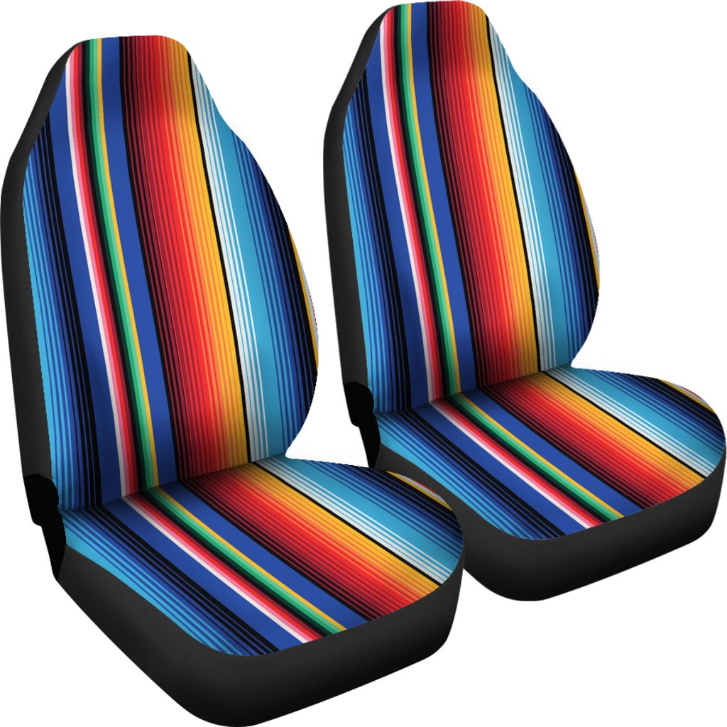 Mexican Blanket Stripe Print Pattern Universal Fit Car Seat Covers