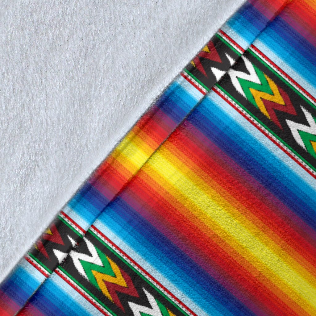 Mexican Blanket ZigZag Print Pattern Fleece Blanket