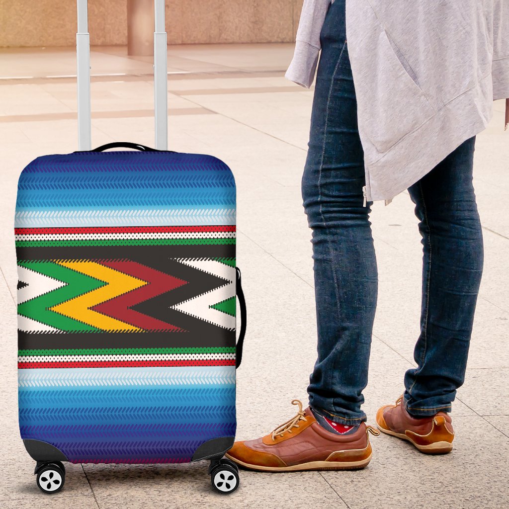 Mexican Blanket ZigZag Print Pattern Luggage Cover Protector