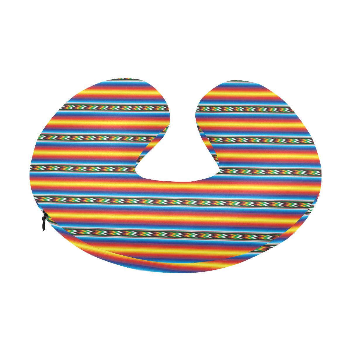 Mexican Blanket ZigZag Print Pattern U-Shaped Travel Neck Pillow-JTAMIGO.COM