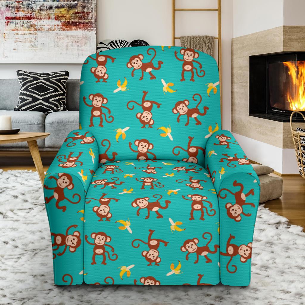 Monkey Banana Design Themed Print Single Sofa Slipcover -JTAMIGO.COM