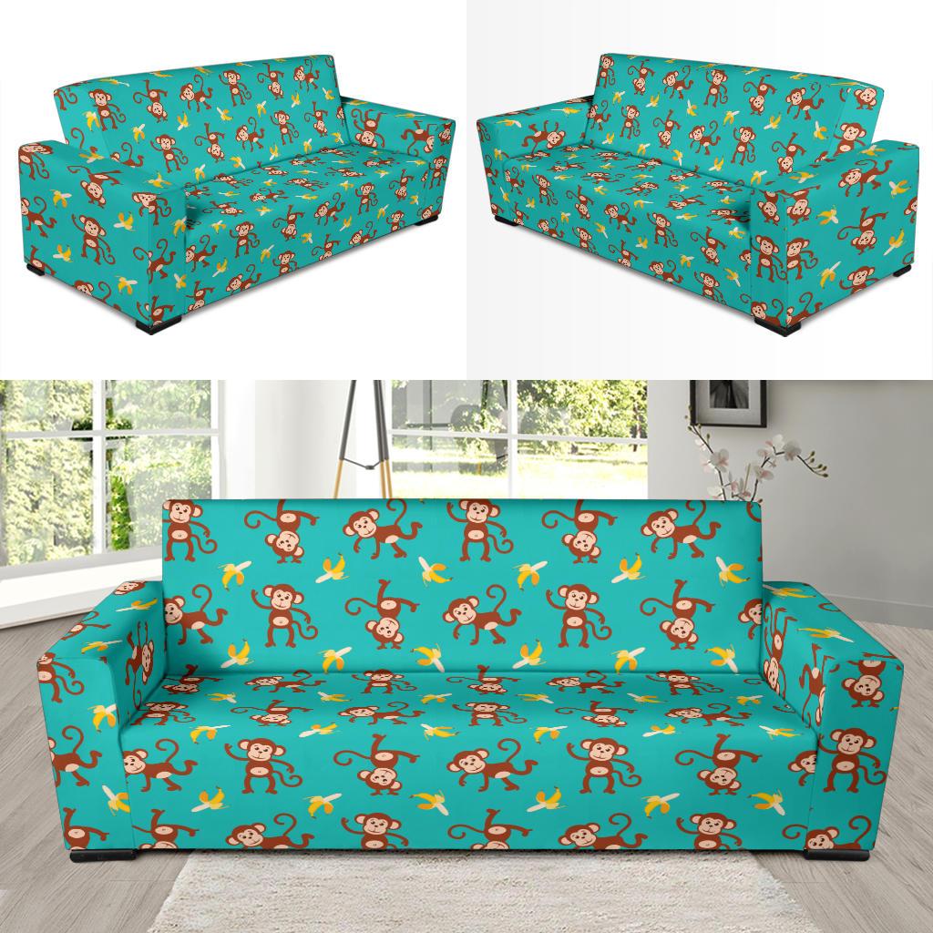 Monkey Banana Design Themed Print Sofa Slipcover-JTAMIGO.COM