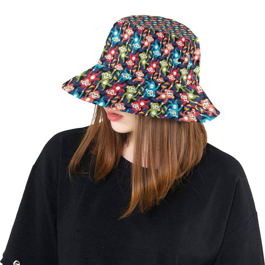 Monkey Colorful Design Themed Print Unisex Bucket Hat