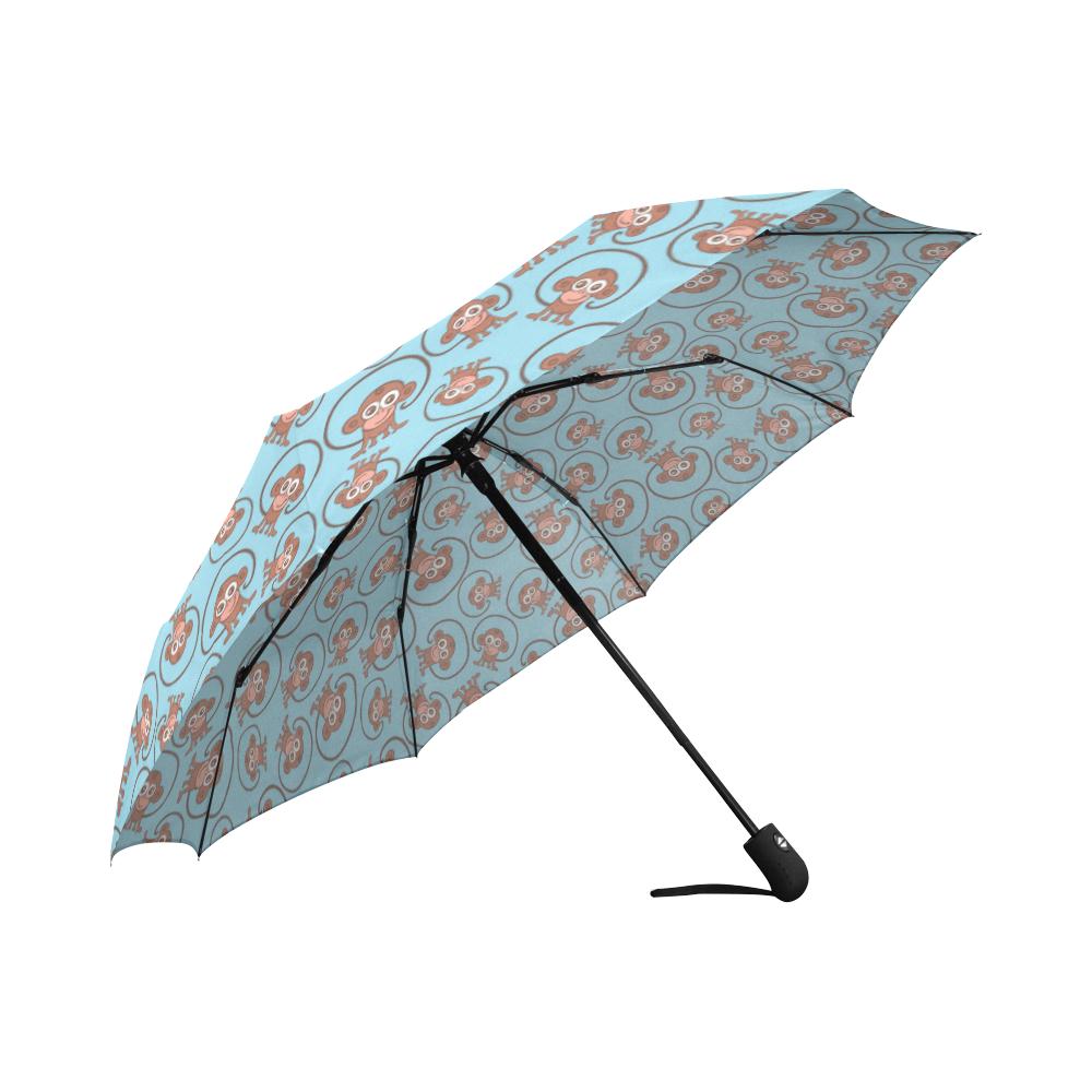 Monkey Cute Design Themed Print Automatic Foldable Umbrella