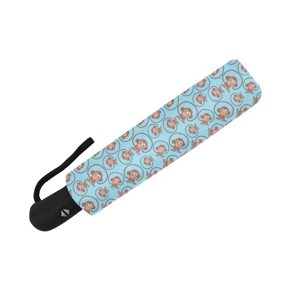 Monkey Cute Design Themed Print Automatic Foldable Umbrella