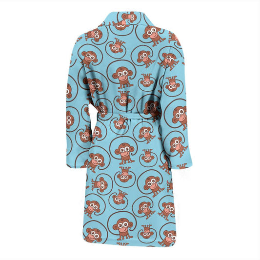 Monkey Cute Design Themed Print Men Bath Robe-JTAMIGO.COM