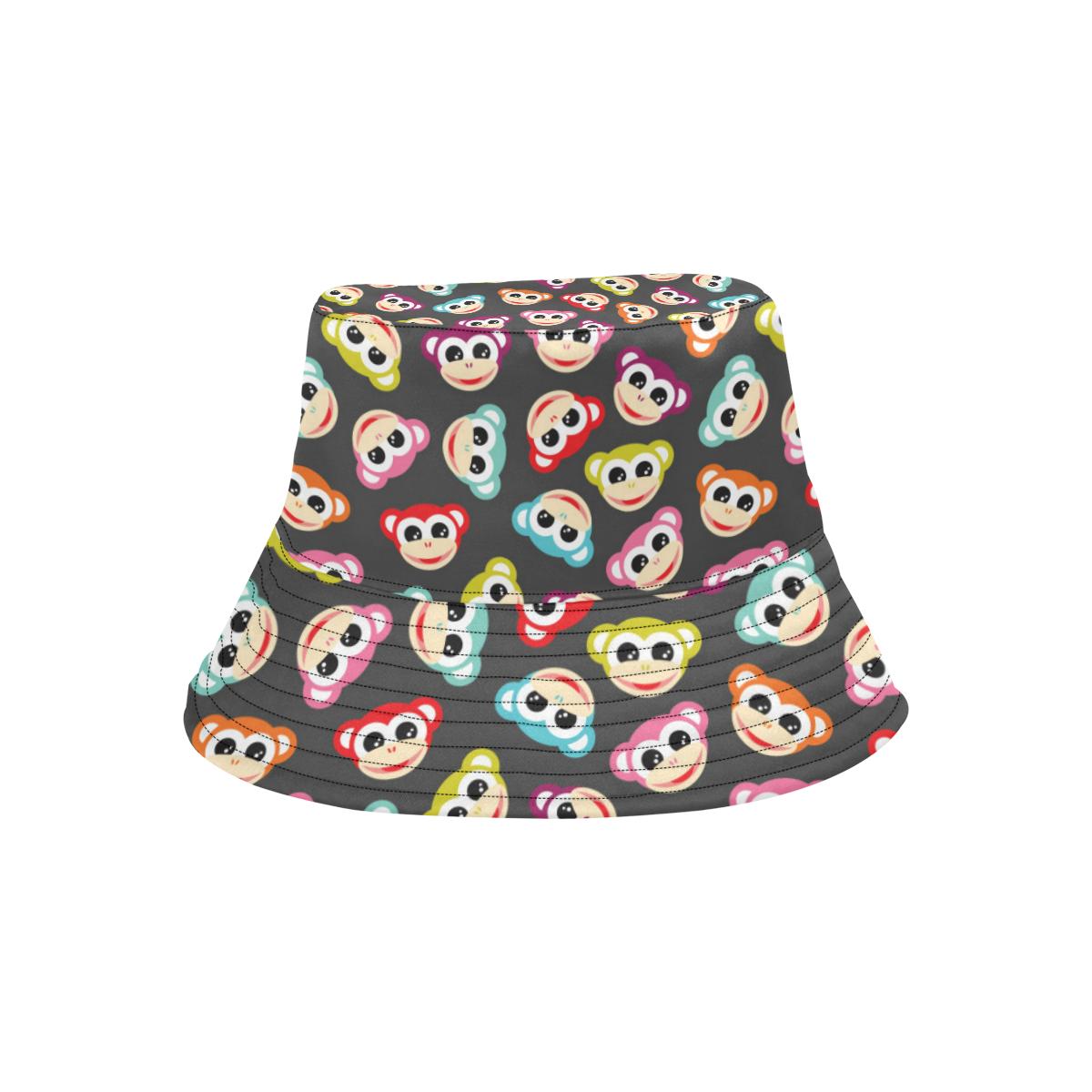 Monkey Head Design Themed Print Unisex Bucket Hat
