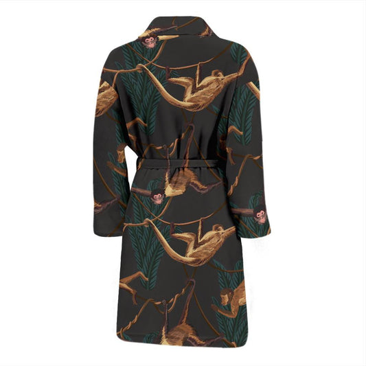 Monkey Pattern Print Design 02 Men Bathrobe-JORJUNE.COM