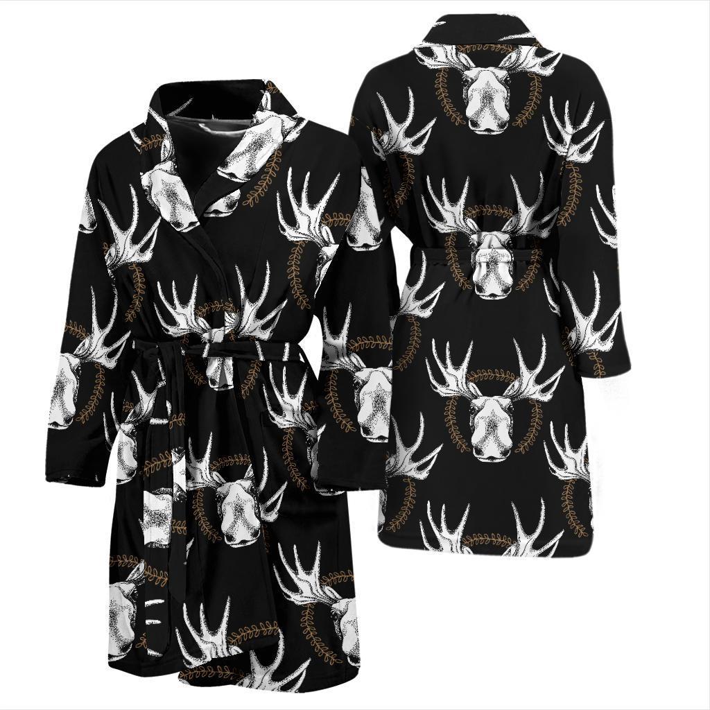 Moose Pattern Print Design 02 Men Bathrobe-JORJUNE.COM