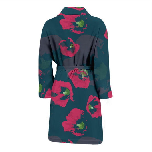 Morning Glory Pattern Print Design 01 Men Bathrobe-JORJUNE.COM