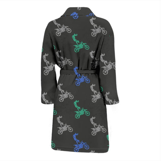 Motocross Pattern Print Design 02 Men Bathrobe-JORJUNE.COM