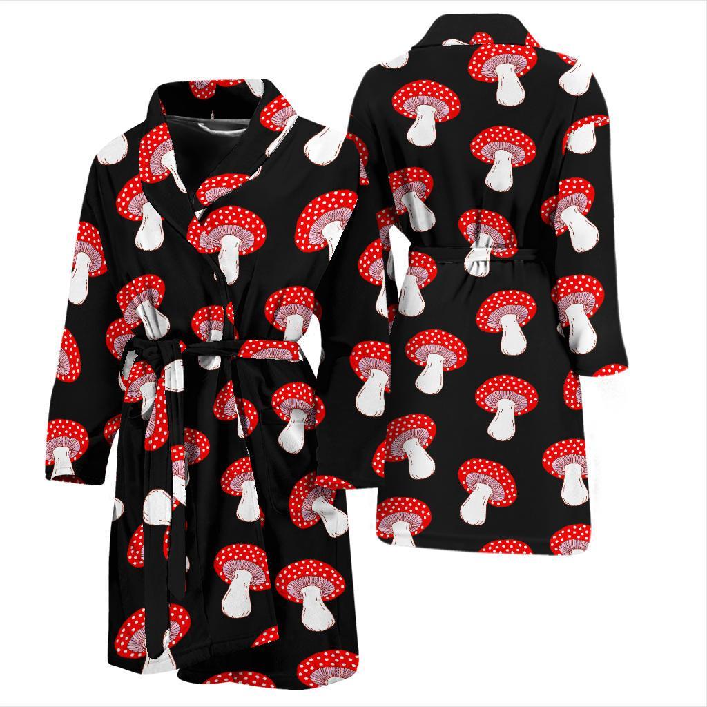 Mushroom Pattern Print Design A02 Men Bathrobe-JORJUNE.COM