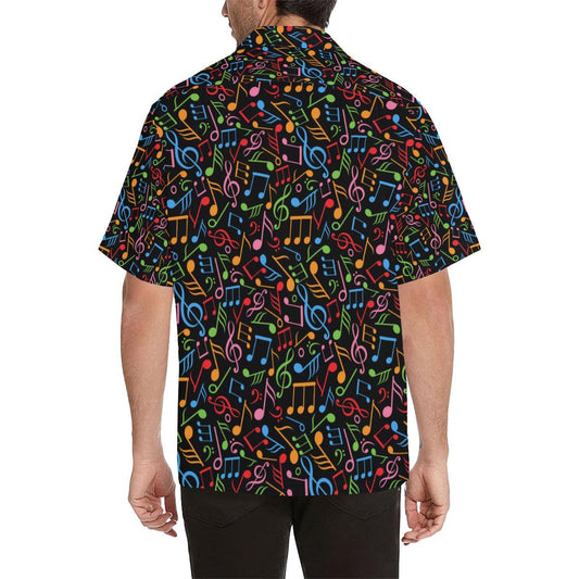 Music Note Colorful Themed Print Men Aloha Hawaiian Shirt