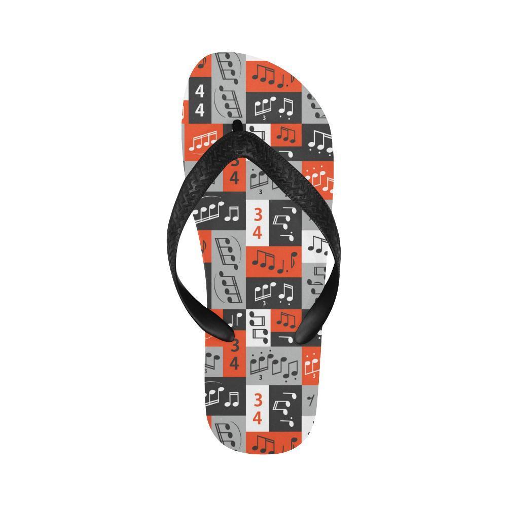 Music Note Design Themed Print Flip Flops-JTAMIGO.COM