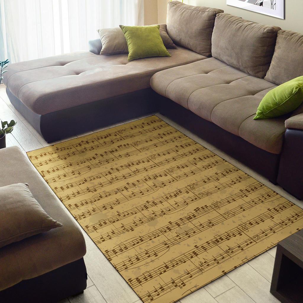 Music Note Vintage Themed Print Area Rugs-JTAMIGO.COM