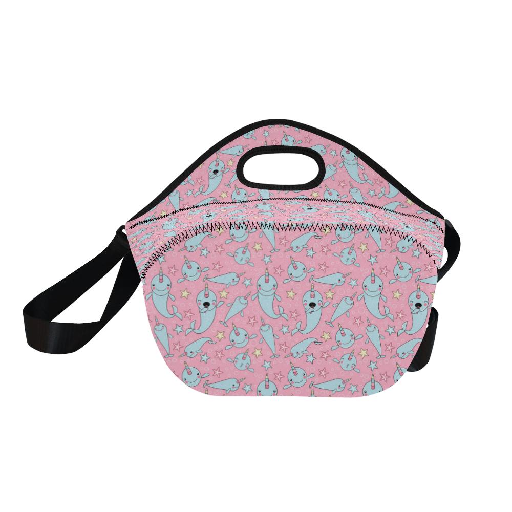 Narwhal Cartoon Cute Print Neoprene Lunch Bag (Model 1669)(Large)-JTAMIGO.COM