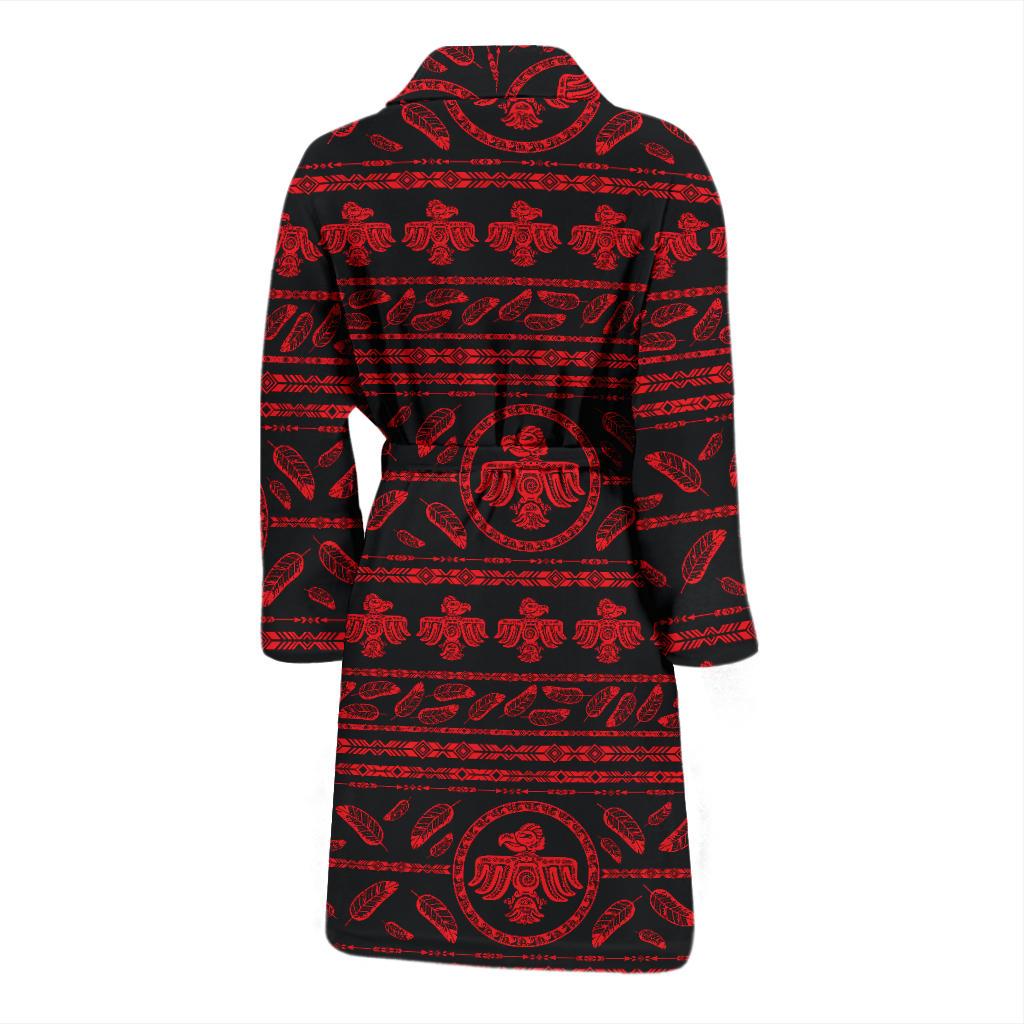 Native American Eagle Themed Print Men Bath Robe-JTAMIGO.COM