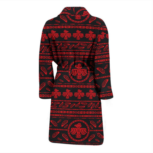 Native American Eagle Themed Print Men Bath Robe-JTAMIGO.COM