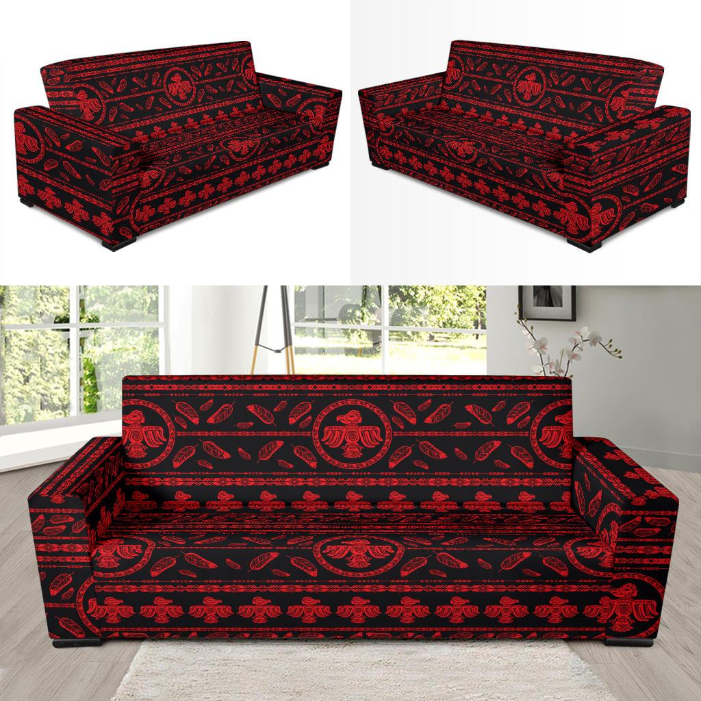 Native American Eagle Themed Print Sofa Slipcover-JTAMIGO.COM