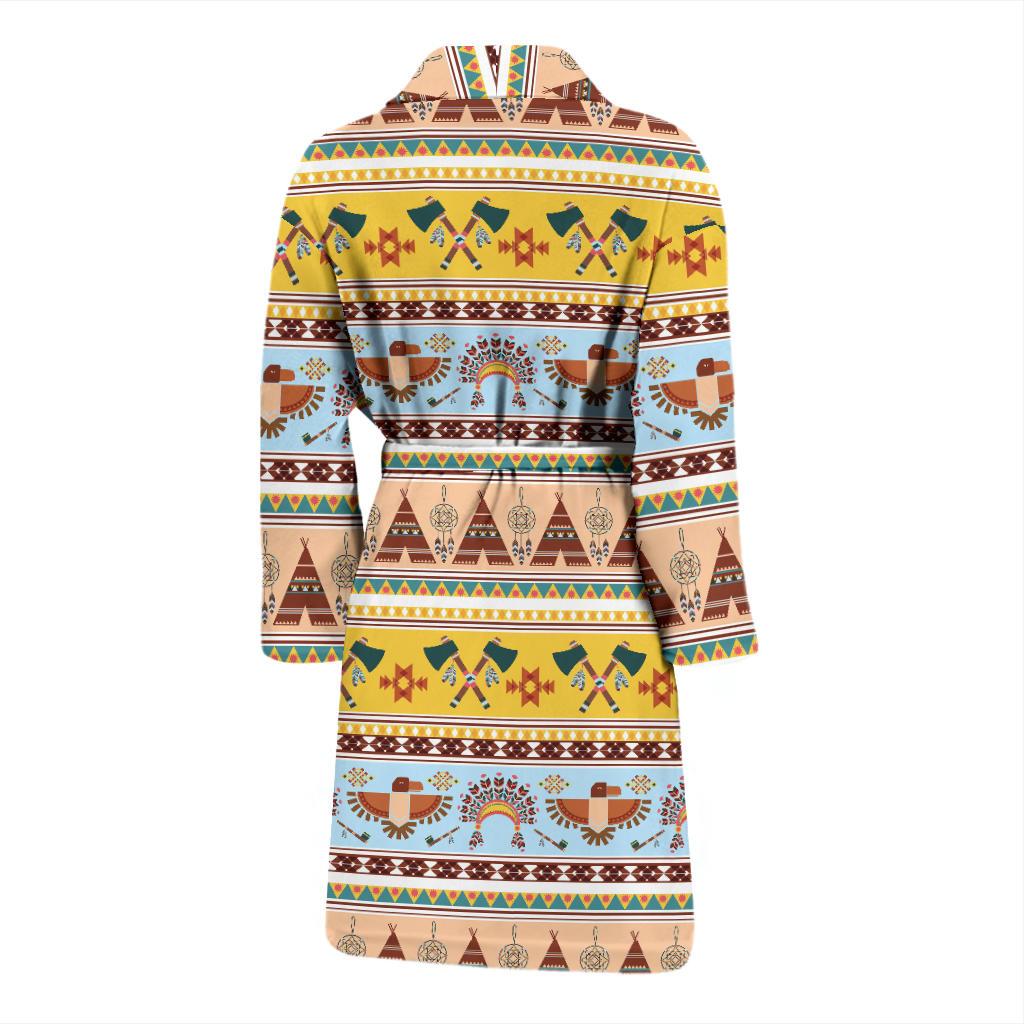Native American Pattern Design Print Men Bath Robe-JTAMIGO.COM