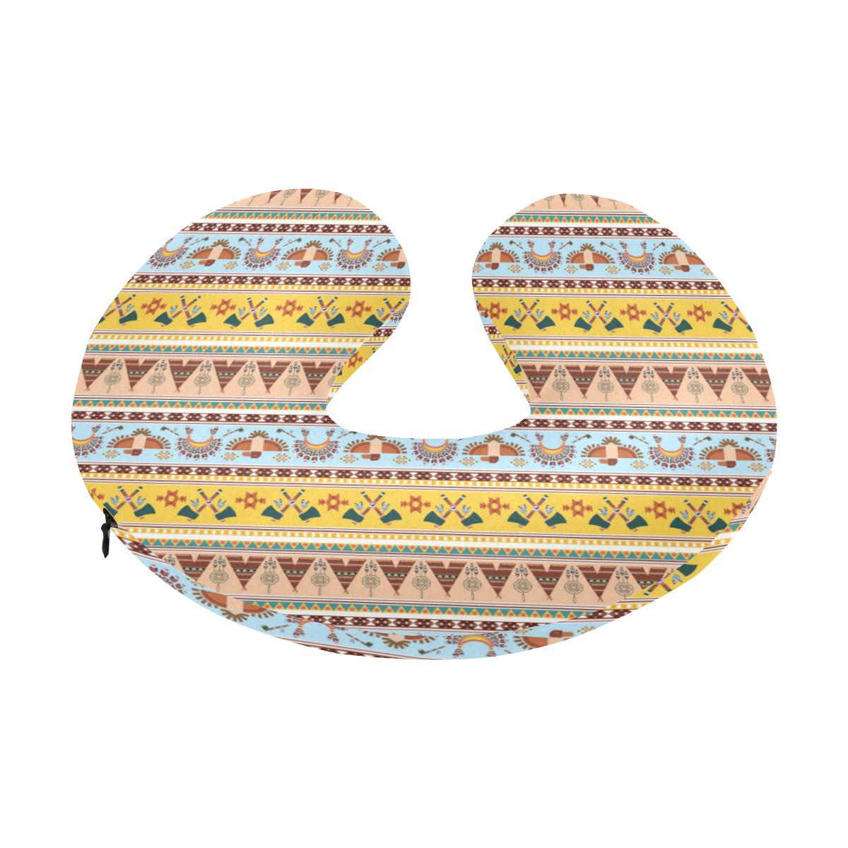 Native American Pattern Design Print U-Shaped Travel Neck Pillow-JTAMIGO.COM
