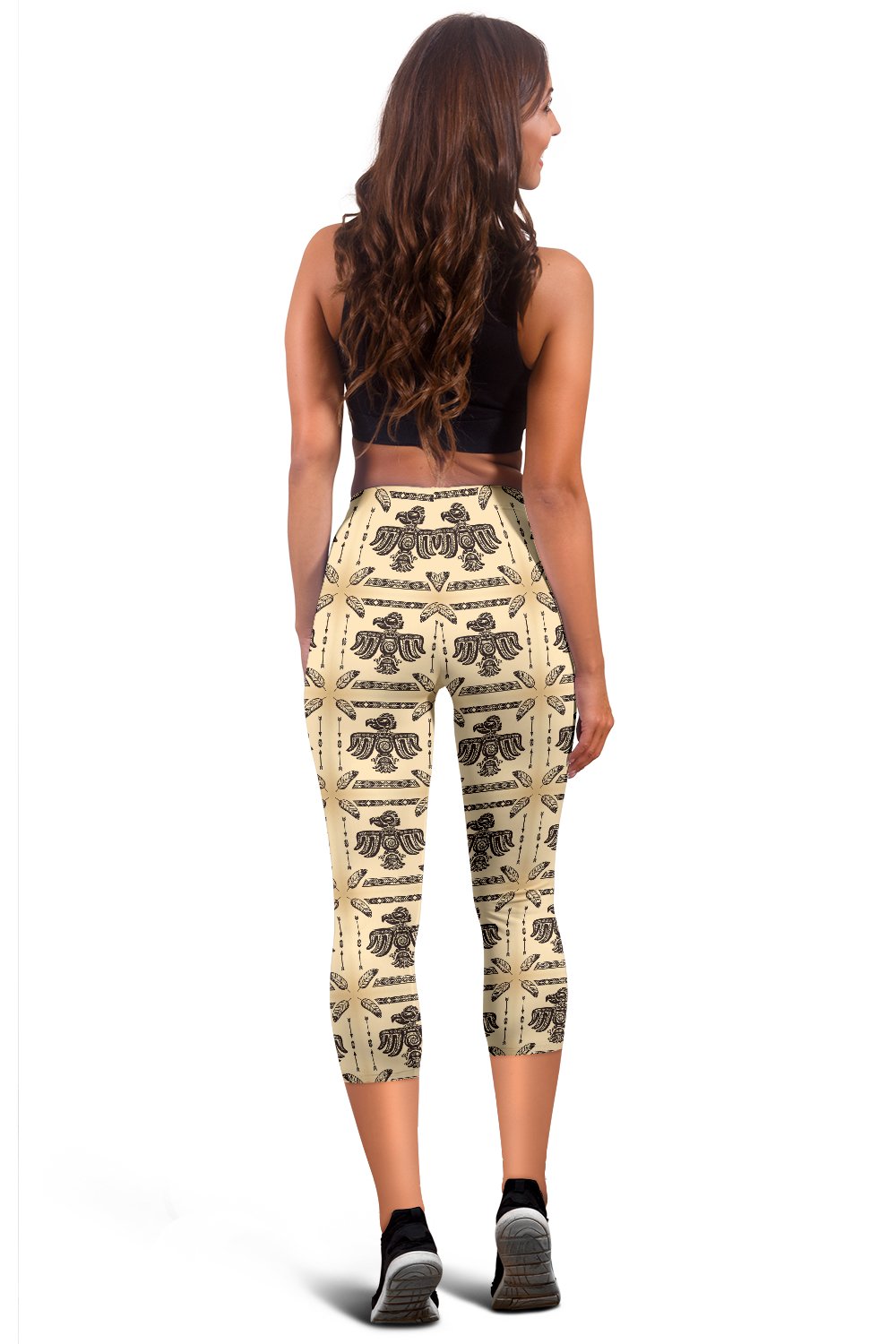 Native American Themed Design Print Women Capris