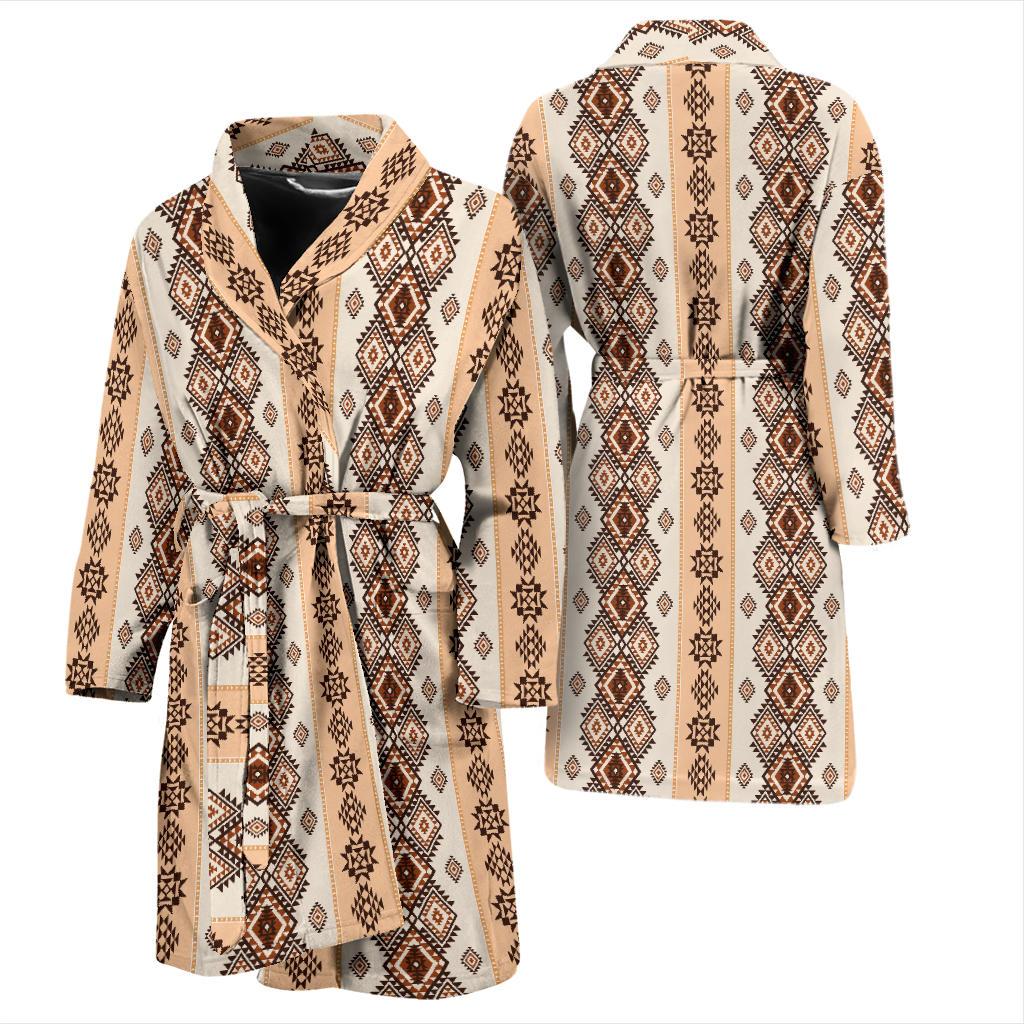 Native Classic Pattern Print Men Bath Robe-JTAMIGO.COM