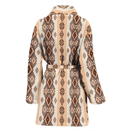 Native Classic Pattern Print Women Bath Robe-JTAMIGO.COM