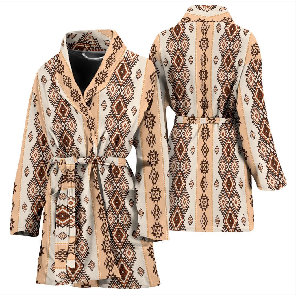 Native Classic Pattern Print Women Bath Robe-JTAMIGO.COM