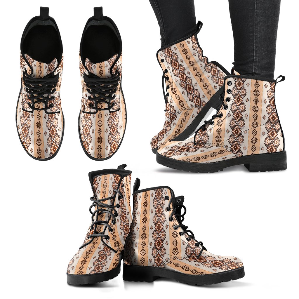 Native Classic Pattern Print Women Leather Boots-JTAMIGO.COM