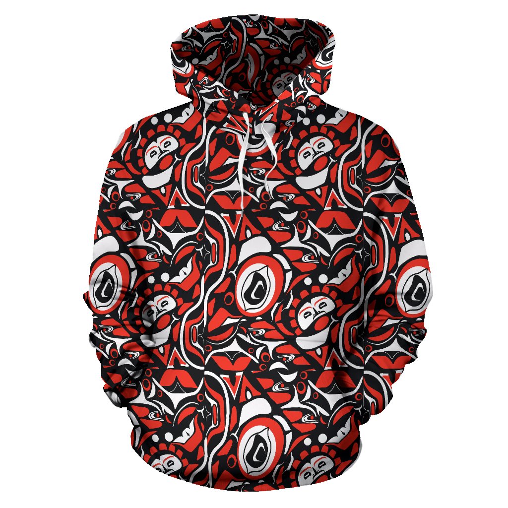 Native North American Themed Print Pullover Hoodie