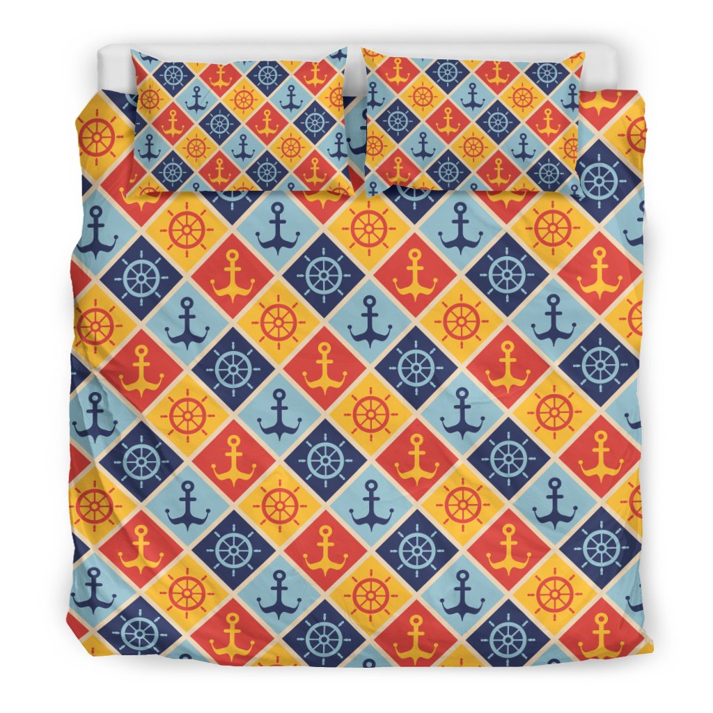 Nautical Pattern Design Themed Print Duvet Cover Bedding Set