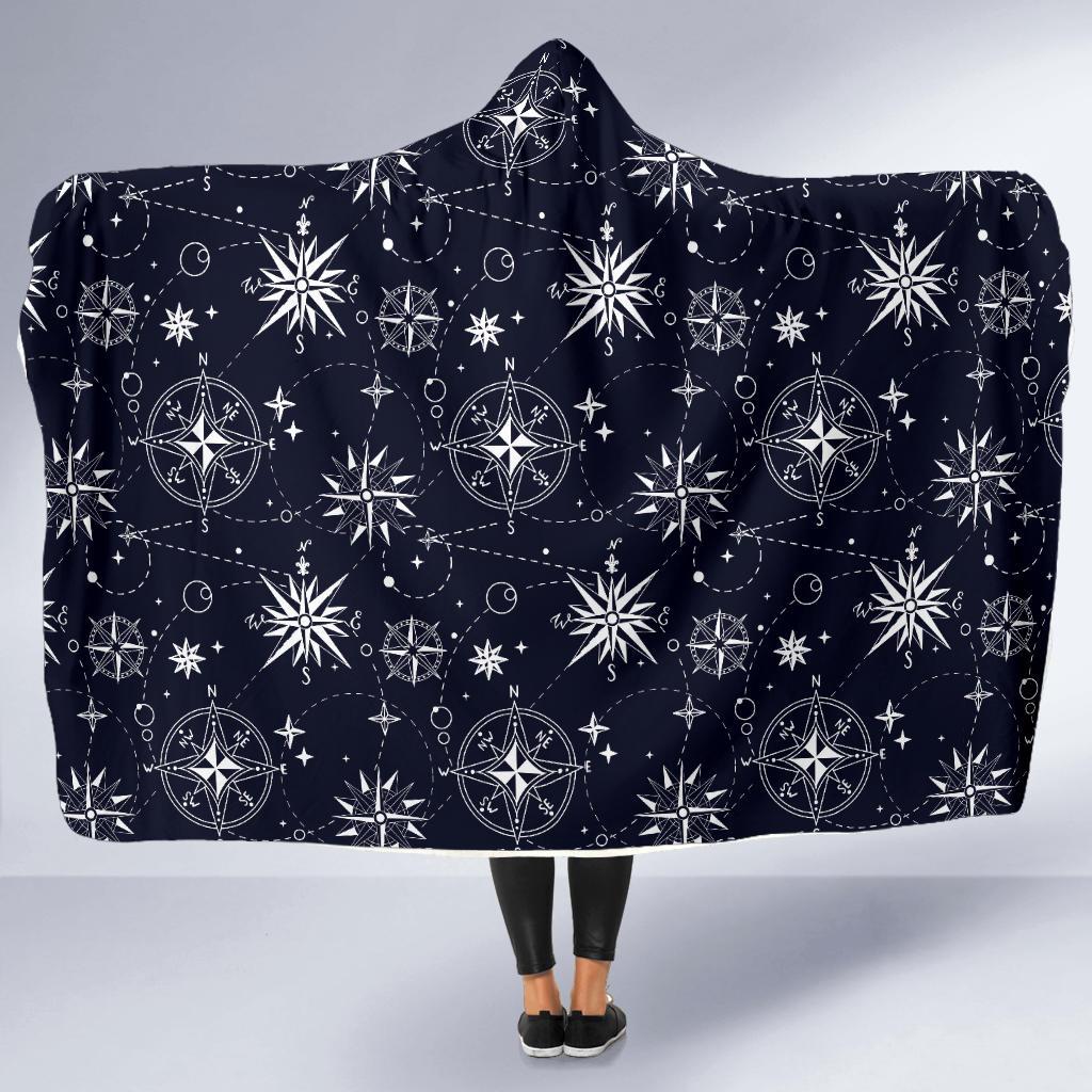Nautical Sky Design Themed Print Hooded Blanket-JTAMIGO.COM