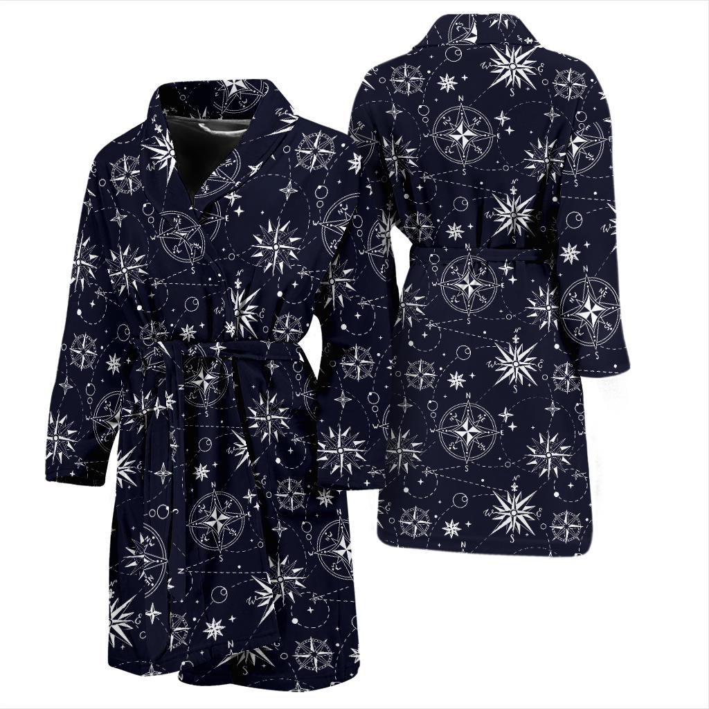Nautical Sky Design Themed Print Men Bath Robe-JTAMIGO.COM