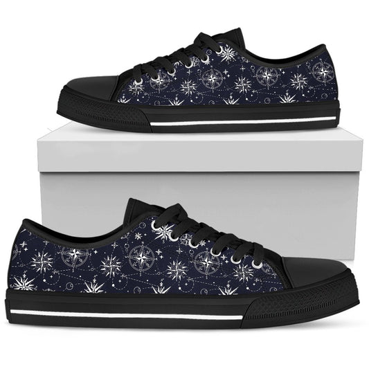 Nautical Sky Design Themed Print Women Low Top Shoes-JTAMIGO.COM