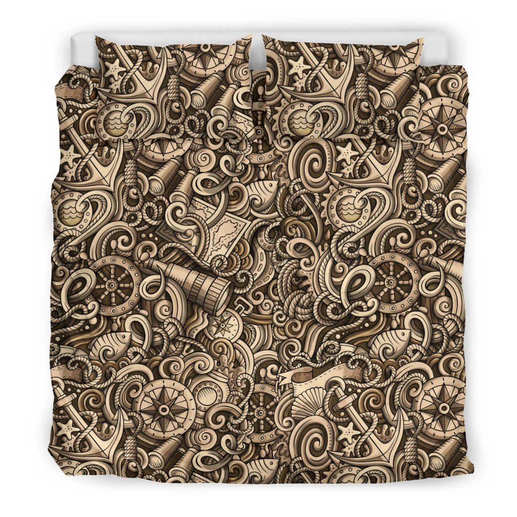 Nautical Tattoo Design Themed Print Duvet Cover Bedding Set