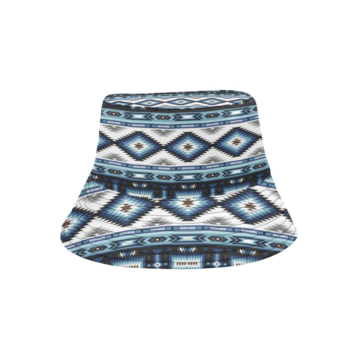 Navajo Dark Blue Print Pattern Unisex Bucket Hat