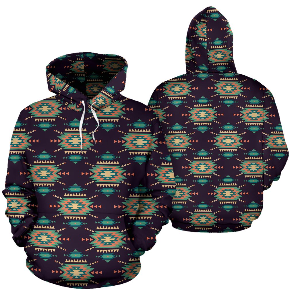 Navajo Geometric Style Print Pattern Pullover Hoodie