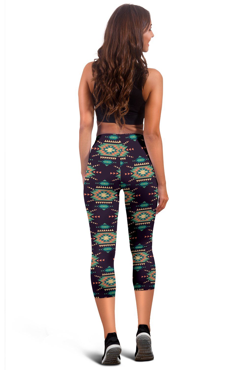 Navajo Geometric Style Print Pattern Women Capris