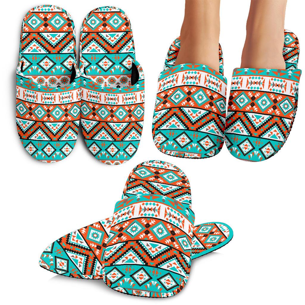 Navajo Style Print Pattern House Slippers