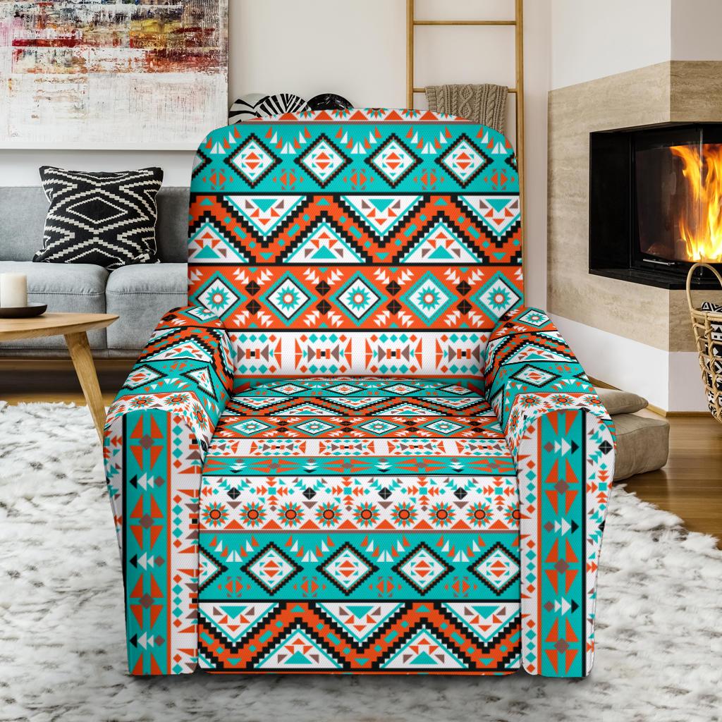 Navajo Style Print Pattern Single Sofa Slipcover -JTAMIGO.COM