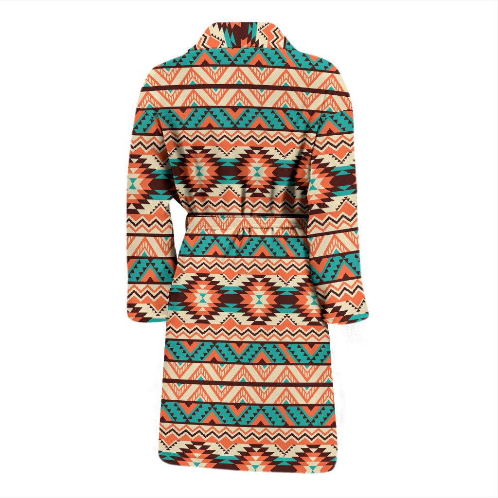 Navajo Western Style Print Pattern Men Bath Robe-JTAMIGO.COM