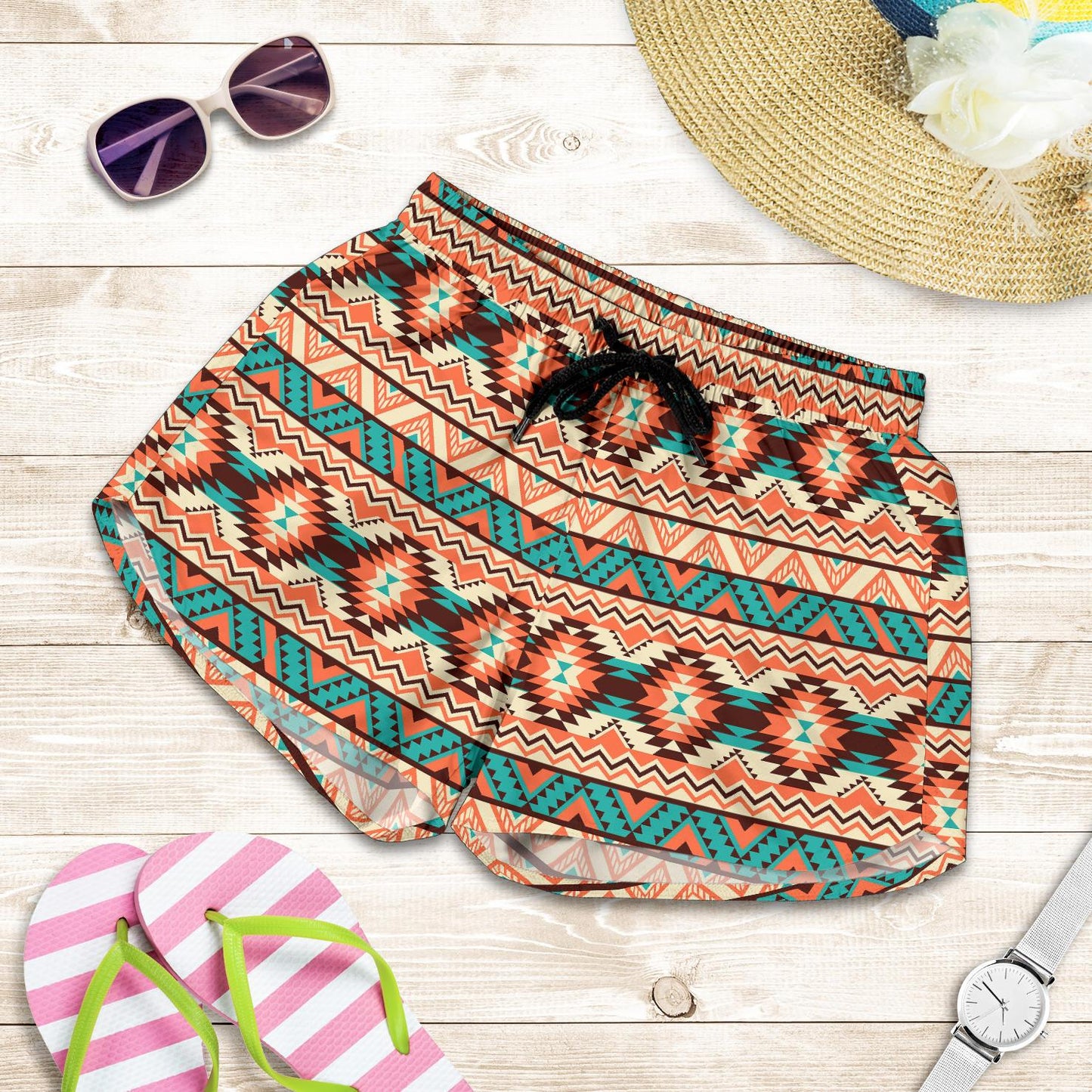 Navajo Western Style Print Pattern Women Shorts-JTAMIGO.COM