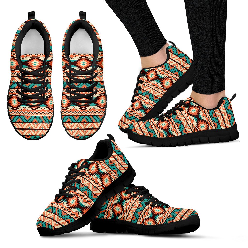 Navajo Western Style Print Pattern Women Sneakers Shoes