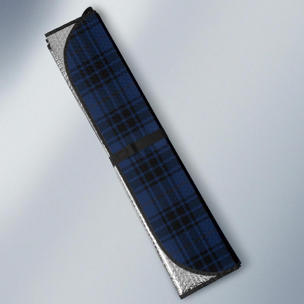 Navy Blue Tartan Plaid Pattern Car Sun Shade For Windshield