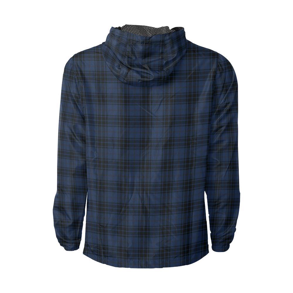 Navy Blue Tartan Plaid Pattern Men Windbreaker Jacket-JTAMIGO.COM