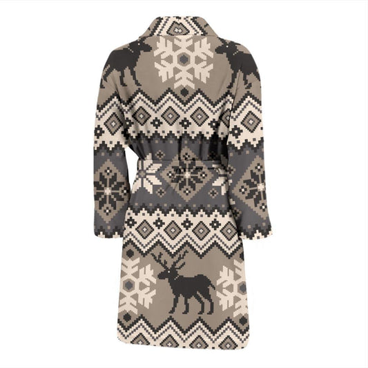 Nordic Pattern Print Design A01 Men Bathrobe-JORJUNE.COM