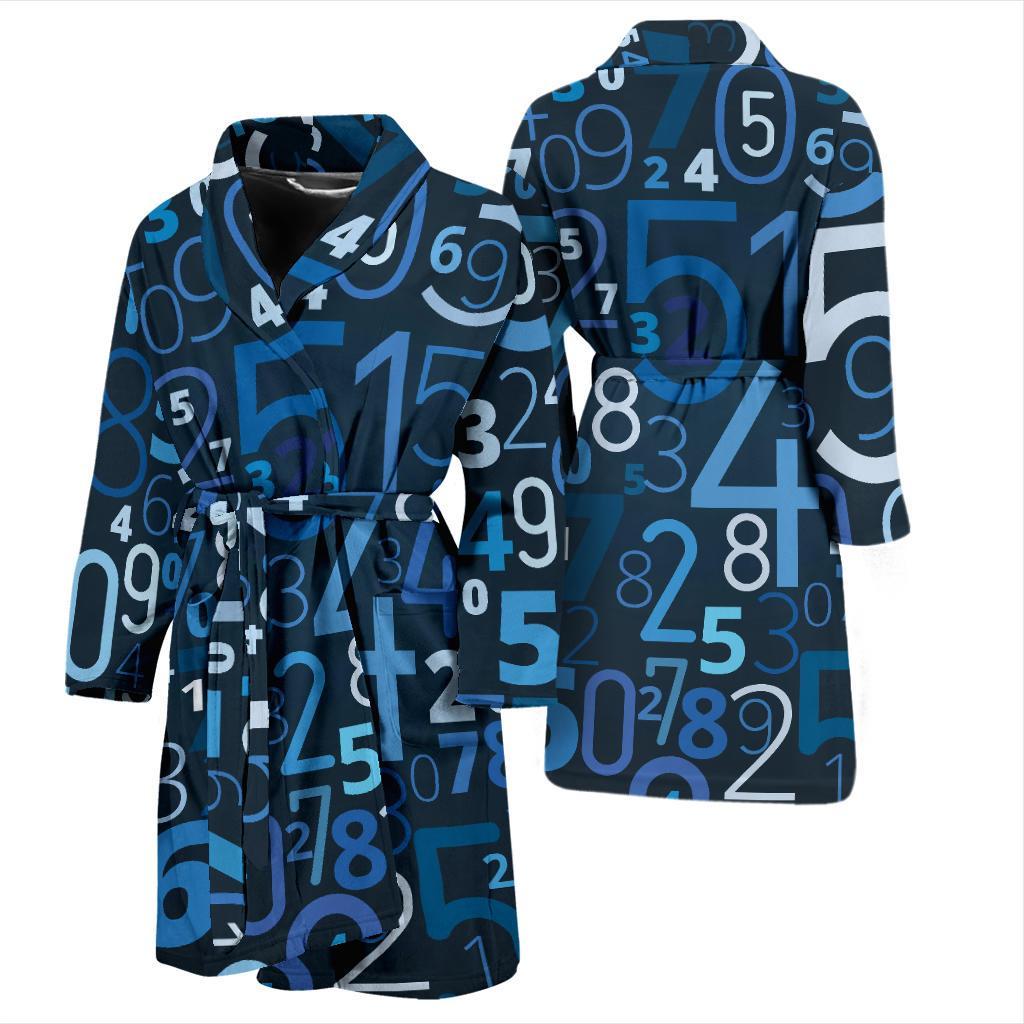 Number Pattern Print Design A02 Men Bathrobe-JORJUNE.COM