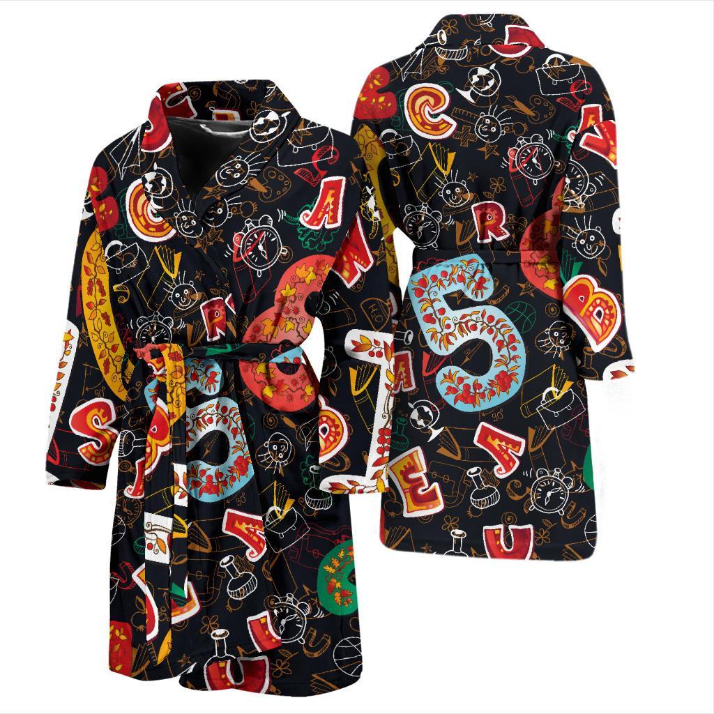 Number Pattern Print Design A03 Men Bathrobe-JORJUNE.COM