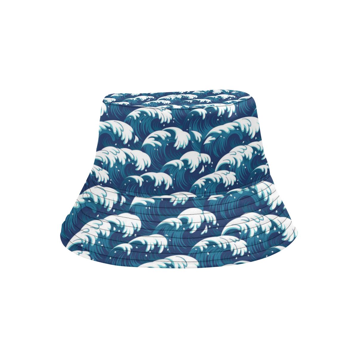 Ocean Wave Pattern Print Unisex Bucket Hat
